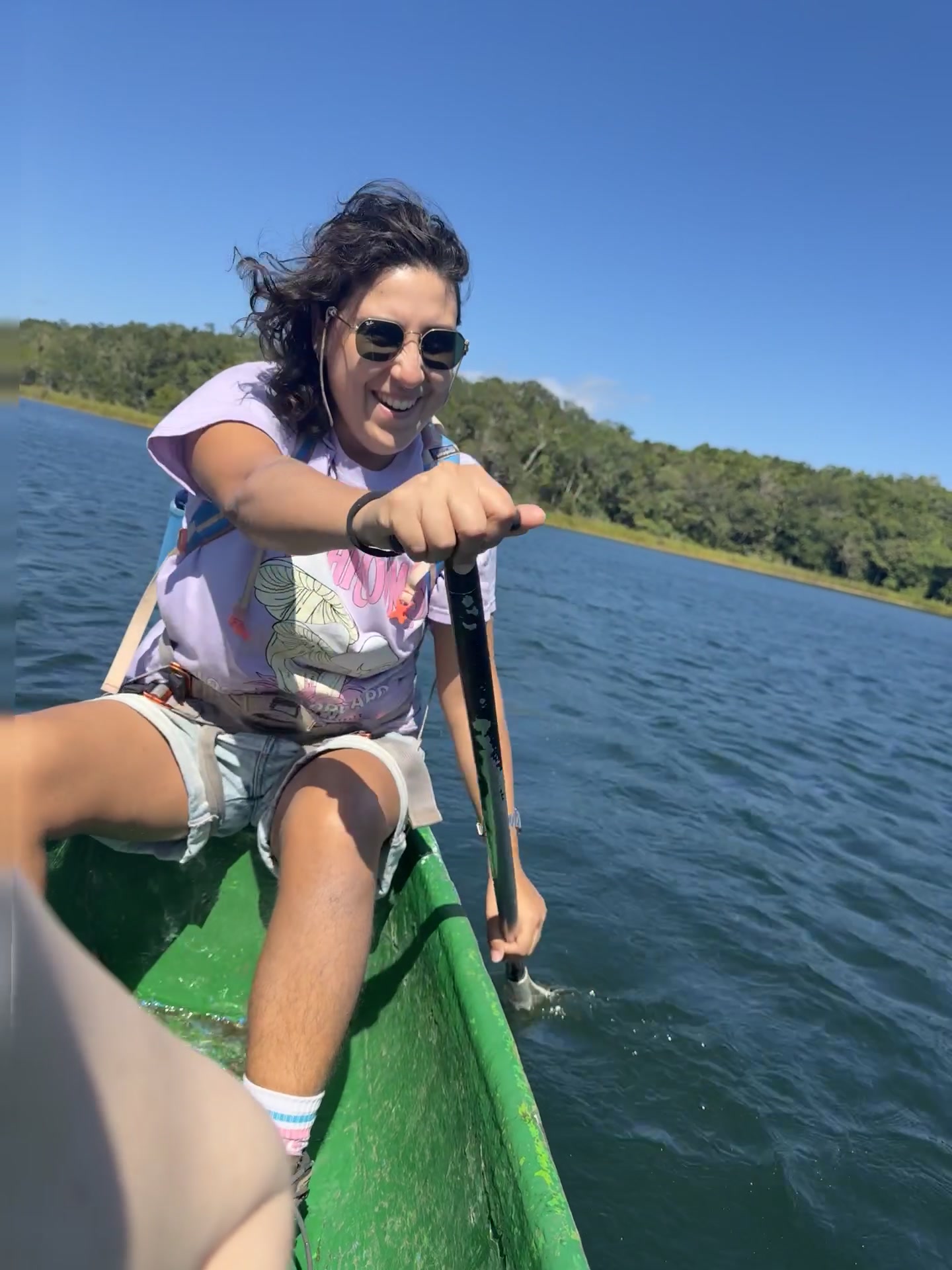 Canoeing on the lagoon on the Monkey Spotting + Lagoon Jungle Adventure tour