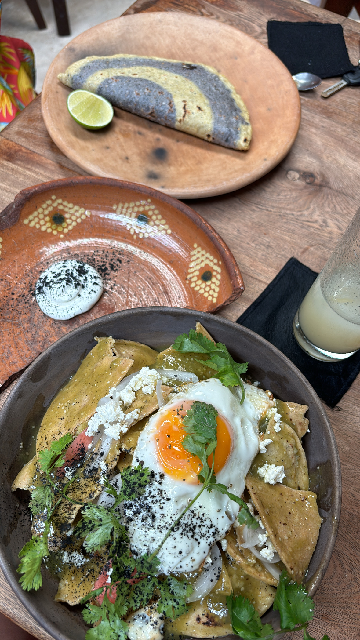 Pre-Hispanic Mexican food spread at Negro Huitlacoche in Tulum